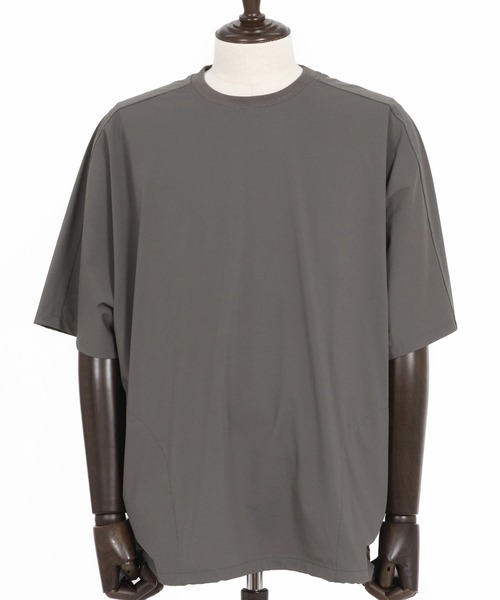 MONO バンドTシャツ Mサイズ ダークグレー CAMBIO（カンビオ） tシャツ mt9458-Stretch Nylon Dolman Short