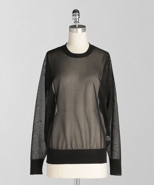 ニット セーター 「LOEFF」シアー クルーネック ニット プルオーバー レディース LOEFF ニット セーター 「LOEFF」シアー クルーネック プル