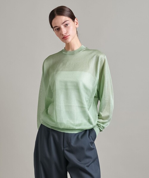 ニット セーター 「LOEFF」シアー クルーネック ニット プルオーバー レディース LOEFF ニット セーター 「LOEFF」シアー クルーネック プル