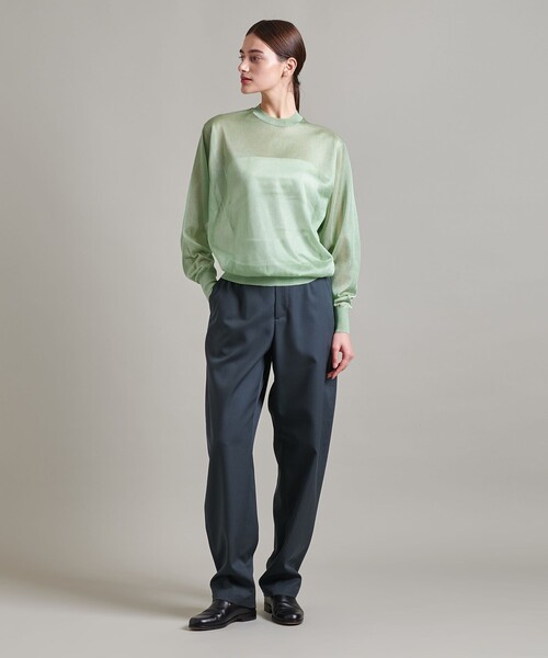 ニット セーター 「LOEFF」シアー クルーネック ニット プルオーバー レディース LOEFF ニット セーター 「LOEFF」シアー クルーネック プル