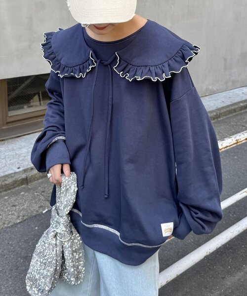 tシャツ 「HELLO.SANFRANCISCO」ビックカラー襟付きスウェット レディース HELLO.SANFRANCISCO tシャツ 「HELLO.SANFRANCISCO」ビック