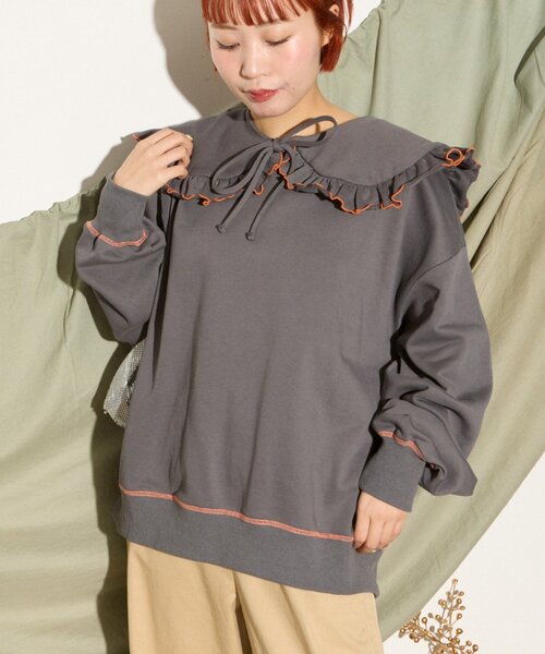 tシャツ 「HELLO.SANFRANCISCO」ビックカラー襟付きスウェット レディース HELLO.SANFRANCISCO tシャツ 「HELLO.SANFRANCISCO」ビック