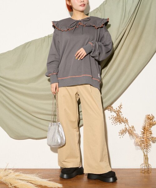 tシャツ 「HELLO.SANFRANCISCO」ビックカラー襟付きスウェット レディース HELLO.SANFRANCISCO tシャツ 「HELLO.SANFRANCISCO」ビック