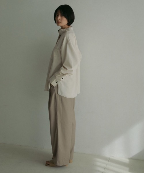 anuke ブラウス シャツ Standcollar Cutoff Shirts レディース