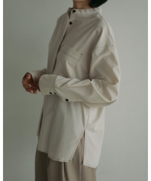 anuke（アンヌーク） ブラウス シャツ Standcollar Cutoff Shirts
