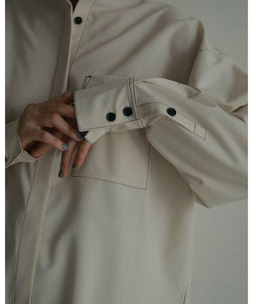 anuke（アンヌーク） ブラウス シャツ Standcollar Cutoff Shirts 