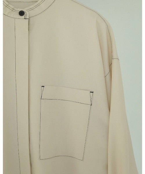 anuke（アンヌーク） ブラウス シャツ Standcollar Cutoff Shirts