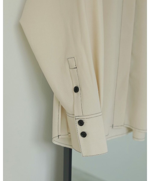 anuke（アンヌーク） ブラウス シャツ Standcollar Cutoff Shirts