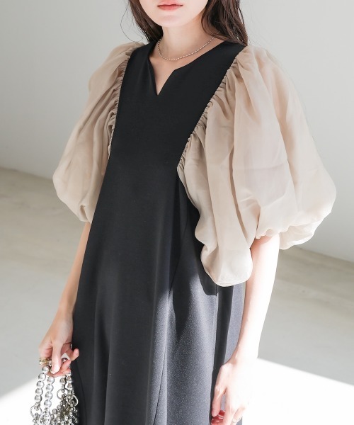 ワンピース 「S・Mサイズ展開」袖ボリュームポンチワンピース | BAB | 13