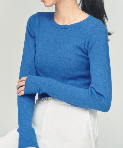 ニット セーター 「ZOZOTOWN限定カラー」SIMPLE SHORT KNIT レディース BLUE×PALANG ニット セーター 「ZOZOTOWN限定カラー」SIMPLE