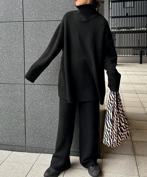 select MOCA by son」 タートルネックニット FREE グレイッシュ