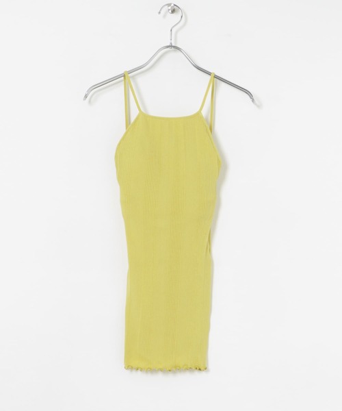 キャミソール HAKUJI　Random rib open back camisole