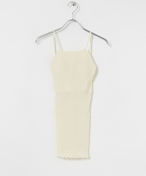 キャミソール HAKUJI　Random rib open back camisole HAKUJI キャミソール HAKUJI Random rib open back camisole