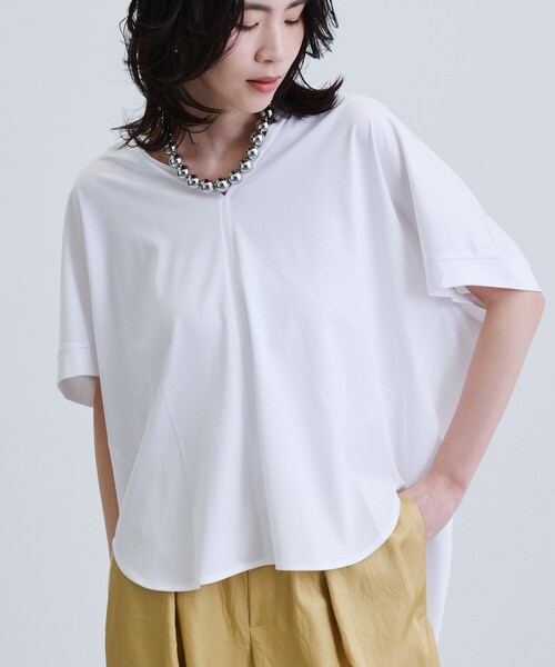 tシャツ ギャザーポンチョカットソー レディース