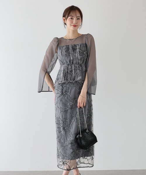 BLUEEAST オケージョンドレス BLUEEAST ドレス レースペプラムパーティードレス : ZOZOTOWN