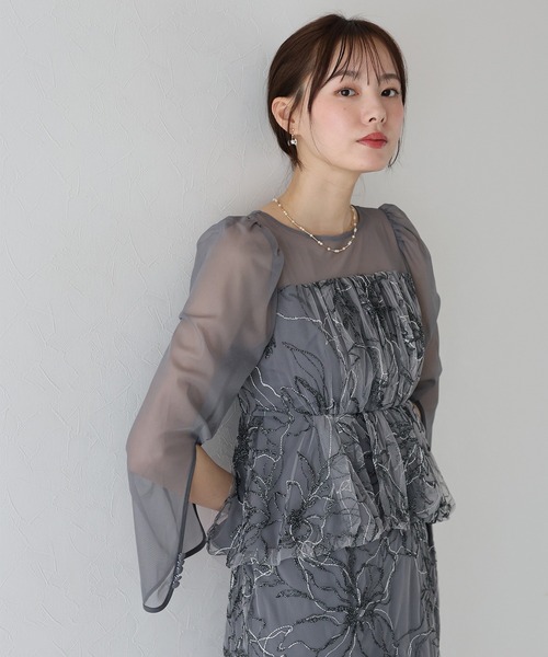BLUEEAST ドレス レースペプラムパーティードレス : ZOZOTOWN