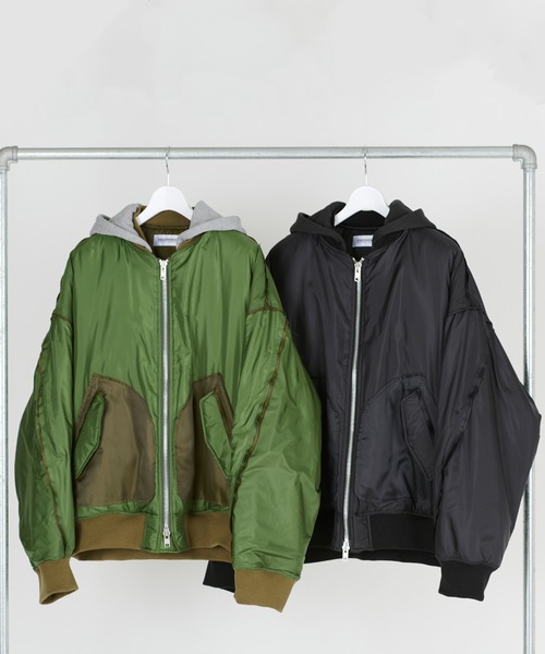 ma1 ma-1 DISCOVERED DEVILS EAR HOODIE DOWN MA-1 メンズ レディースの画像