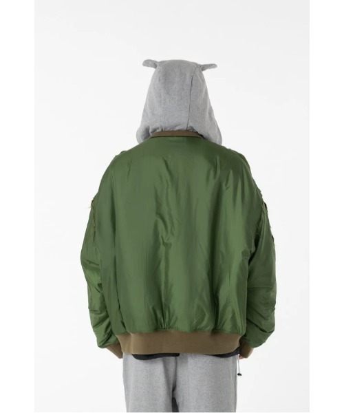 ma1 ma-1 DISCOVERED DEVILS EAR HOODIE DOWN MA-1 メンズ レディースの画像