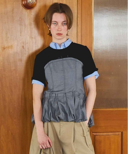 MAISON SPECIAL（メゾンスペシャル） tシャツ Docking Balloon Hem T