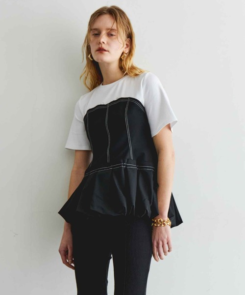 tシャツ Docking Balloon Hem T-shirt/ドッキングバルーンヘムTシャツ「MAISON SPECIAL/メゾンスペシャル」 レ