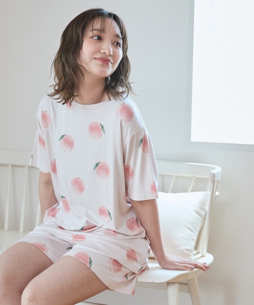 【新品】gelato pique♡接触冷感♡かわいいルームウェア gelato pique パジャマ ルームウェア 「接触冷感」フルーツ柄