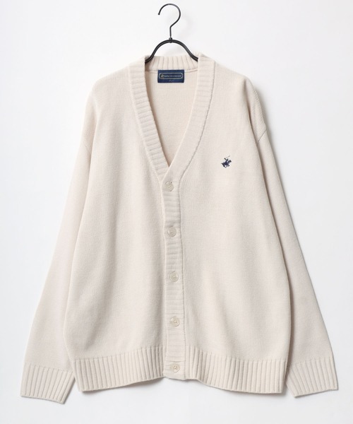 「BEVERLY HILLS POLO CLUB」 ニットカーディガン M ライトグレー レディース_画像5
