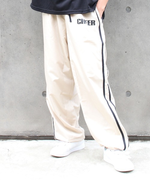 CHEER（チアー） ワイドパンツ パンツ サイドラインシャカシャカロング