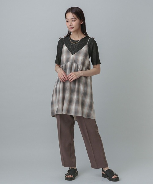 GLOBAL WORK（グローバルワーク） tシャツ 半袖 レースシアープル