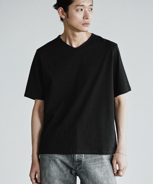 WYM LIDNM tシャツ EXTRA FINE COTTON BASIC TEE -SLIM CROPPED FIT-(V