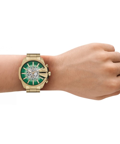 DIESEL DZ4684 ブラック ゴールド 腕時計 DZ4684 WATCH Mega Chief Slim Stainless Steel Watch｜ゴールド