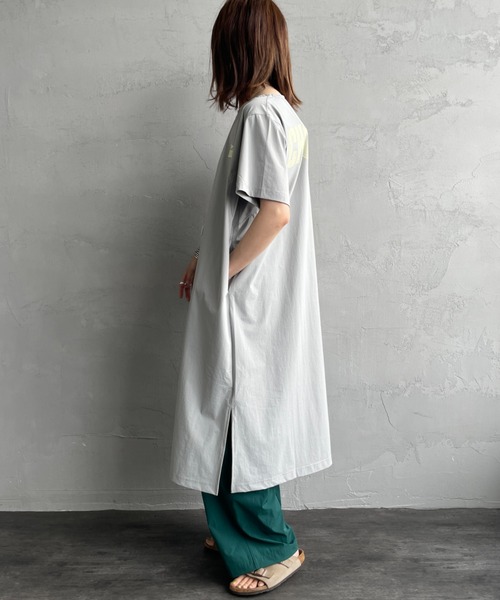 CHUMS ホワイト シャツワンピース Hurricane Long One-Piece/ハリケーンロングワンピース(シャツ