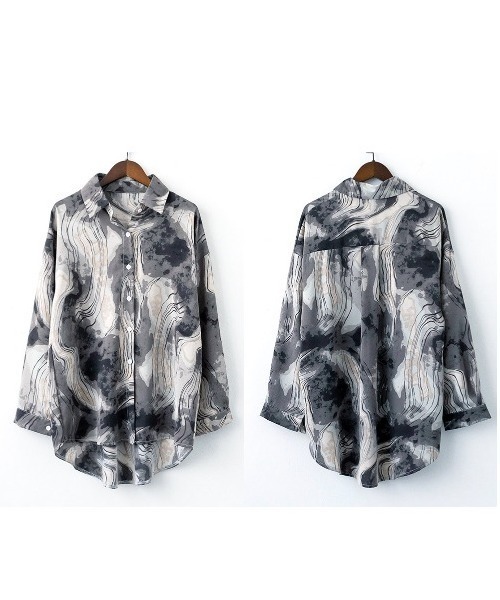 シャツ/ブラウス(長袖/七分) suke marble print shirt 6（ロク）の「＜6(ROKU)＞SUKE MARBLE PRINT SHIRT/シャツ ◇（シャツ