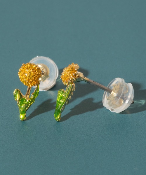 *お花と掛結びのピアス*【No.304】 Zoule（ゾーラ） ピアス 花言葉モチーフ ピアス flower letter 「日本