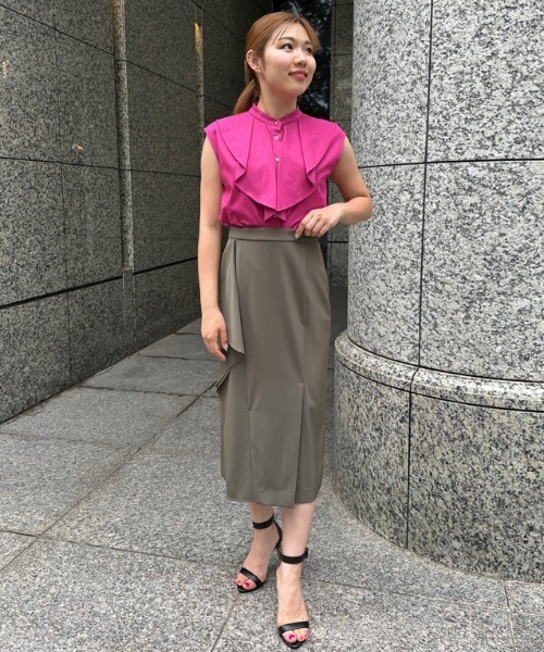 【美品】PINKY & DIANNE 　ベルト付きサイドラッフルスカート 38 送料無料商品 | 公式 オンライン & 美品】PINKY DIANNE 38