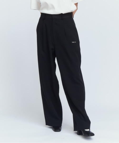 THE CLE ザクレ　ブラック スラックス MARBELT SLACKS スラックス MARBELT SLACKS メンズ レディース : ZOZOTOWN Yahoo!店