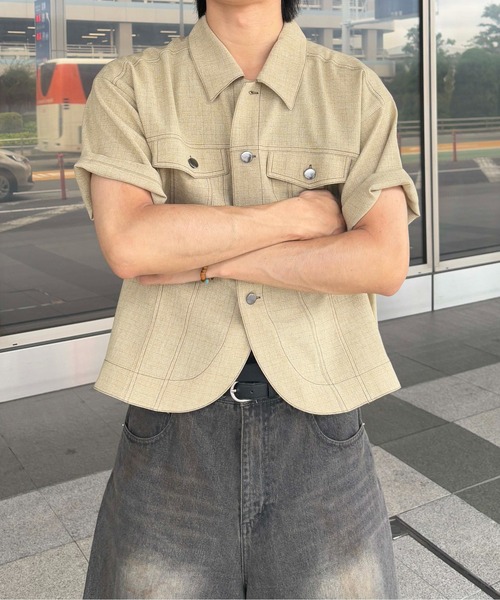 epnok シャツ 「EPNK」Jacket like half sleeve shirt