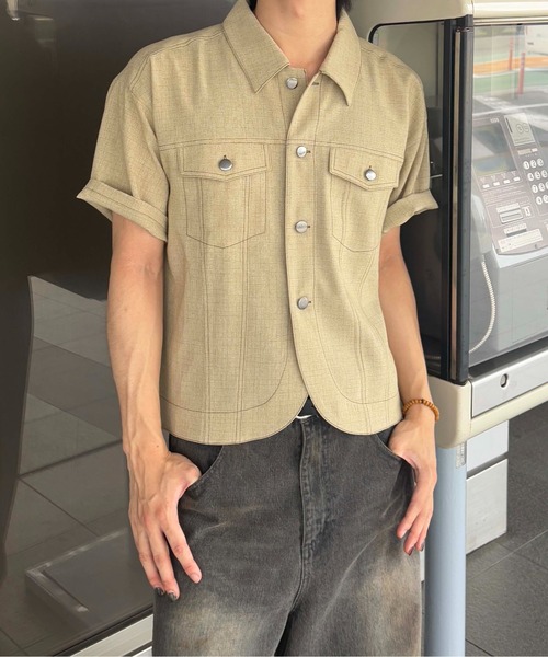 シャツ 「EPNK」Jacket like half sleeve shirt / ジャケット
