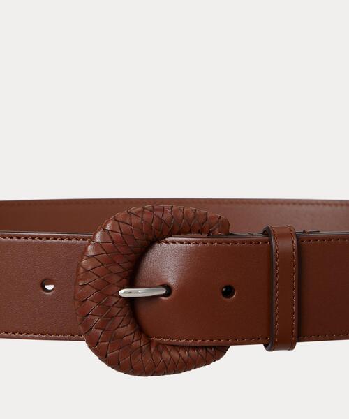 ポロラルフローレン 太ベルト ブラウン 新品 レディース LAUREN RALPH LAUREN（ローレン ラルフローレン） ベルト ウーブン