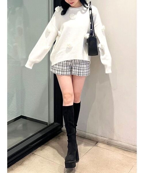 CALNAMUR（カルナムール） ニット セーター バラモチーフニット