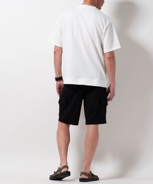 8YARDS 完売商品 ブラック カーゴ ハーフパンツ BAYBLO カーゴパンツ (SA) ミニ裏毛 ロゴ カーゴ ハーフパンツ