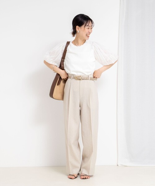 NOLLEY'S Sophi パンツ ウォッシャブル麻調ドライシャンタン