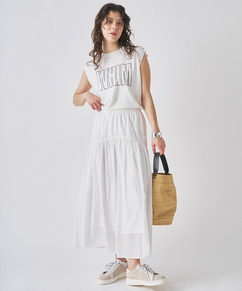 Whim Gazette tシャツ ノースリーブロゴTシャツ レディース