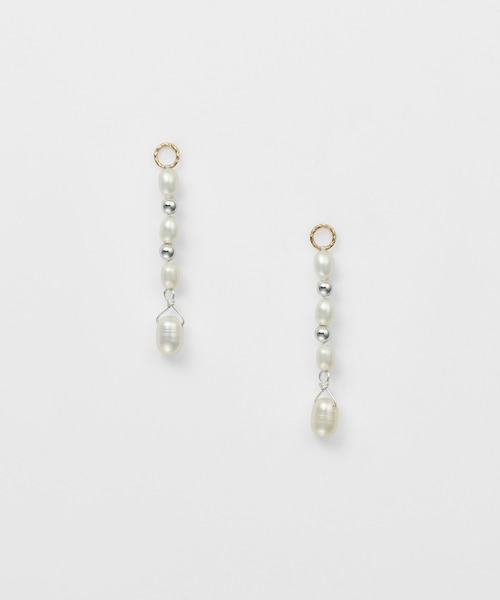 agete チャーム 「WEB限定」K10／シルバーパールピアスチャーム