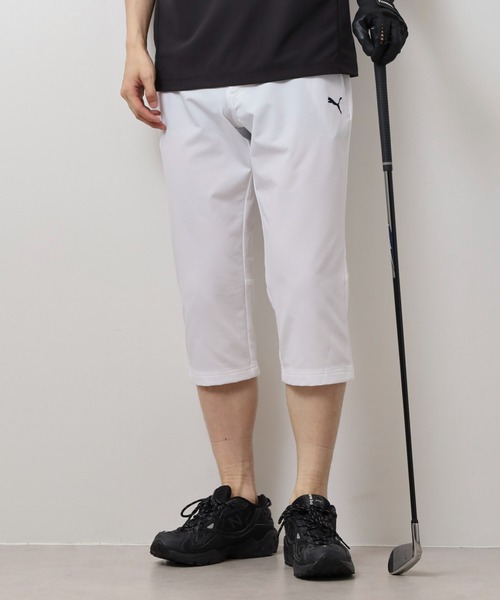 新品 プーマゴルフ 春夏クウォーターレングスパンツ/メンズ/L(W82)/白 プーマ PUMA ゴルフ ストレッチクウォーターレングスパンツ