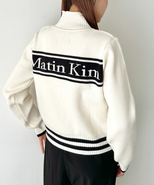 Matin Kim 黒 ジップアップ ニット セーター 長袖 Matin Kim マーティン キム ジップアップニット セーター 長袖