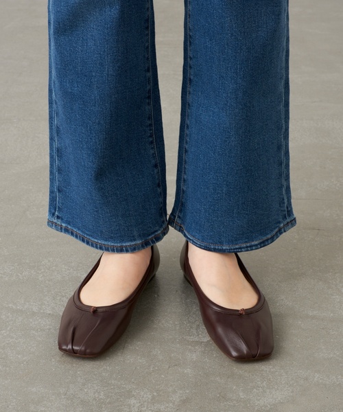 Le Talon GRISE シューズ 「追加」GRISEレザースクエアプリーツ