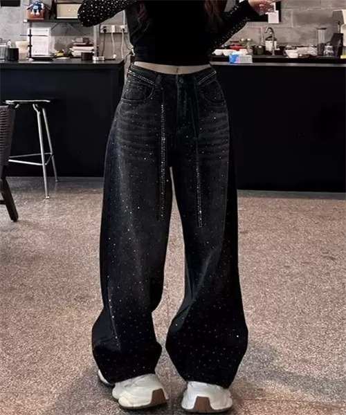ArgueCultureラインストーンデニムパンツ ジーンズ ベルト付属 org.jpg