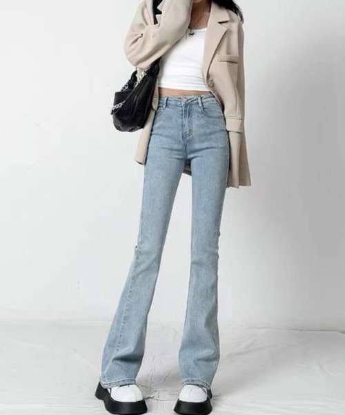 shoppinggo ジーンズ デニム デニムパンツ フレアパンツ デニム