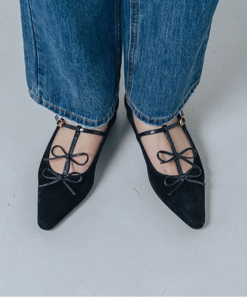 EVOL（イーボル） パンプス 「ふかふか・クッション入り」ダブルリボン