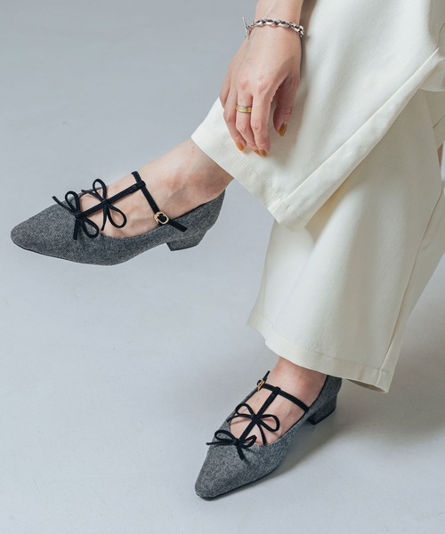 EVOL（EVOL）/【25秋冬新作】 【ふかふか・クッション入り】ダブルリボンメリージェーン IZ5833 EVOL（イーボル） パンプス 「ふかふか・クッション入り」ダブルリボン